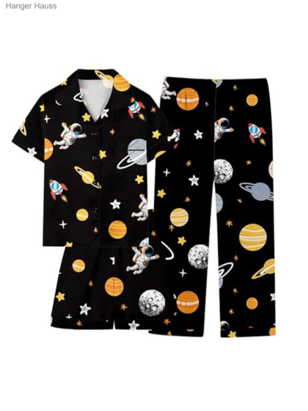 Boys Silk Satin 3 Piece Pajama Set Short Sleeve Sleepwear